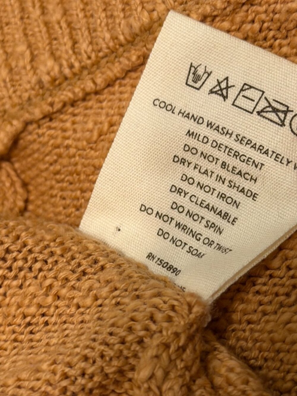 Spell & The Gypsy Yellowstone Knit Pants Caramel Medium Cable Knit Cotton EUC - Picture 10 of 12
